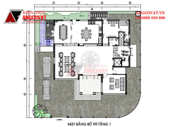 mặt bằng thiết kế biệt thự 250m2 5