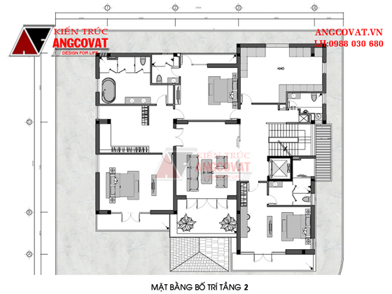 mặt bằng thiết kế biệt thự 250m2 6