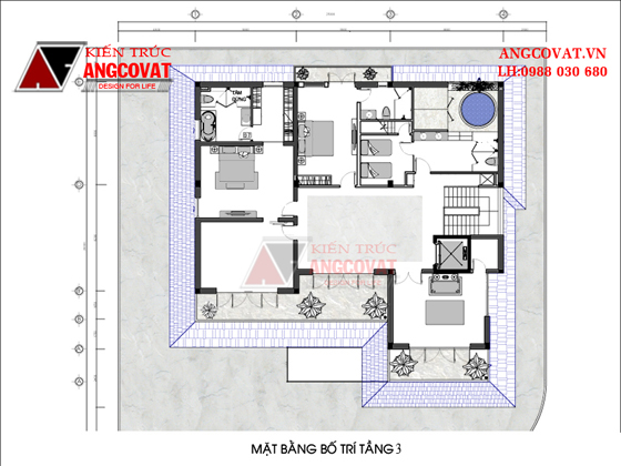 mặt bằng thiết kế biệt thự 250m2 7