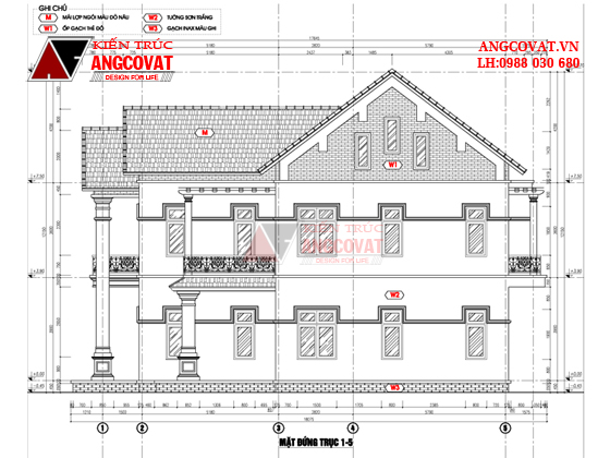 mặt đứng mẫu nhà 2 tầng 1 mặt tiền đẹp 6