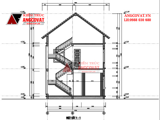 mẫu nhà 2 tầng mặt tiền 8m 8