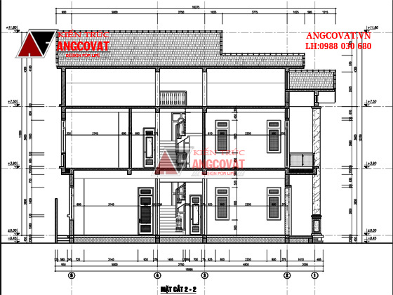 mẫu nhà 2 tầng mặt tiền 8m 9