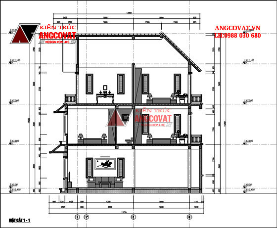 Mẫu nhà 3 tầng mặt tiền 10m 10