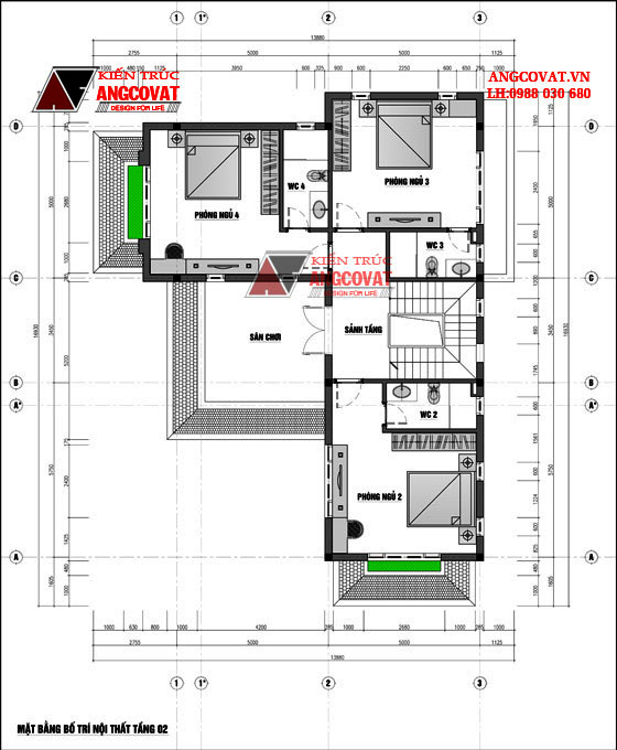 Mẫu nhà 3 tầng mặt tiền 10m 5