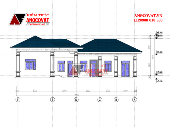 Mẫu nhà cấp 4 có 5 phòng ngủ 5