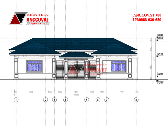 Mẫu nhà cấp 4 có 5 phòng ngủ 6