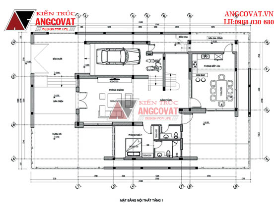 Thiết kế biệt thự phố mái dốc 4