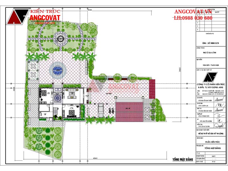 Tổng mặt bằng mẫu thiết kế nhà 11x15m với kinh phí đầu tư 1.7 tỷ đồng