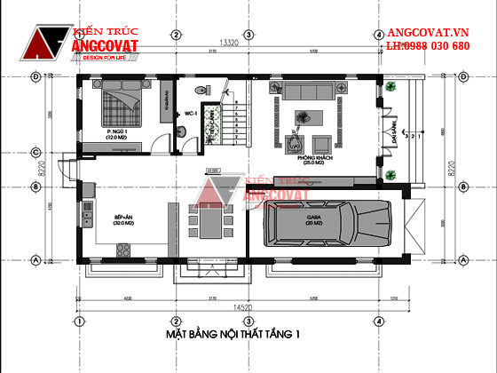 thiết kế nhà 2 tầng 8x13 3