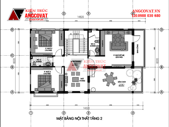 thiết kế nhà 2 tầng 8x13 4