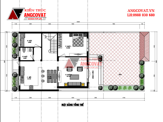 Thiết kế nhà 2 tầng 9x10m 2