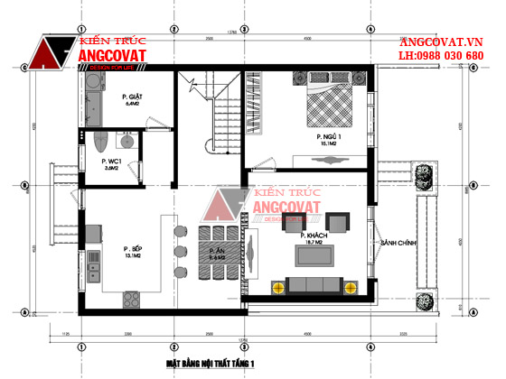 Thiết kế nhà 2 tầng 9x10m 3