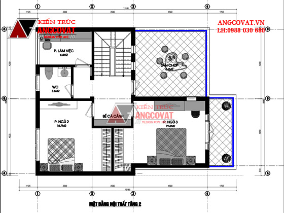 Thiết kế nhà 2 tầng 9x10m 4