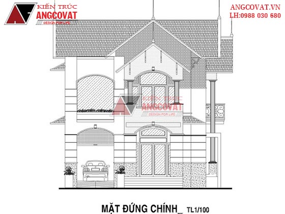 Thiết kế nhà 2 tầng mặt tiền 10m 4