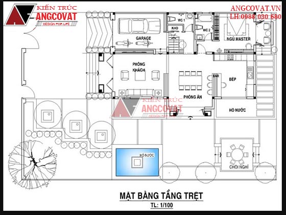 Thiết kế nhà 2 tầng mặt tiền 10m 6