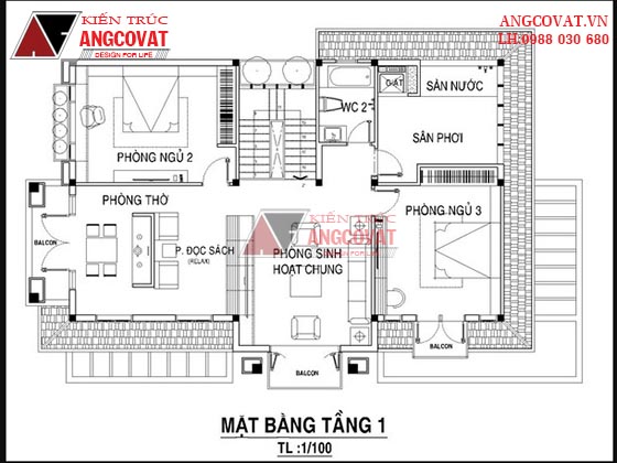 Thiết kế nhà 2 tầng mặt tiền 10m 7