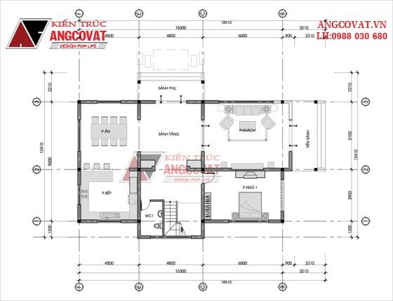 thiết kế nhà 3 tầng 4 phòng ngủ 2