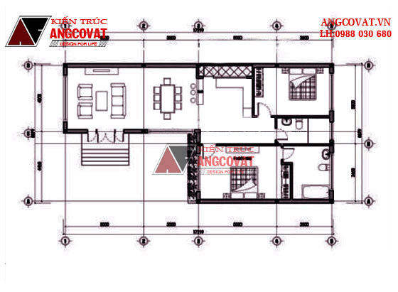 Thiết kế nhà cấp 4 hình chữ L 2