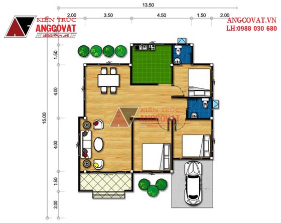 thiết kế nhà cấp 4 ở quê 2