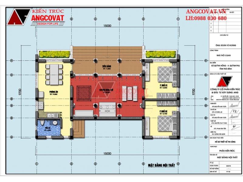 bản vẽ mặt bằng mẫu nhà thờ họ kết hợp nhà ở 110m2