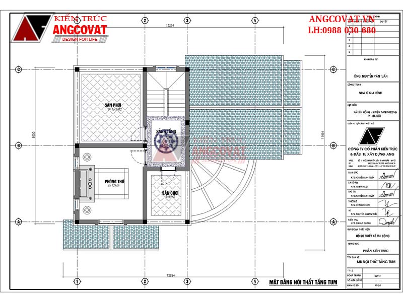 Mặt bằng tầng tum nhà mặt tiền 10 mét diện tích 100m2 2 5 tầng đẹp