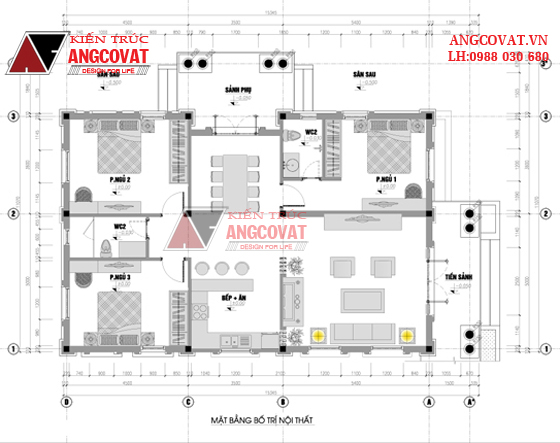 biệt thự 1 tầng cổ điển diện tích 100m2 4