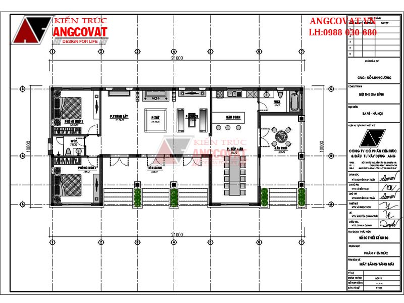 Mặt bằng nhà cấp 4 truyền thống kiểu 3 gian 2 chái 200m2 với thiết kế hiện đại cách điệu