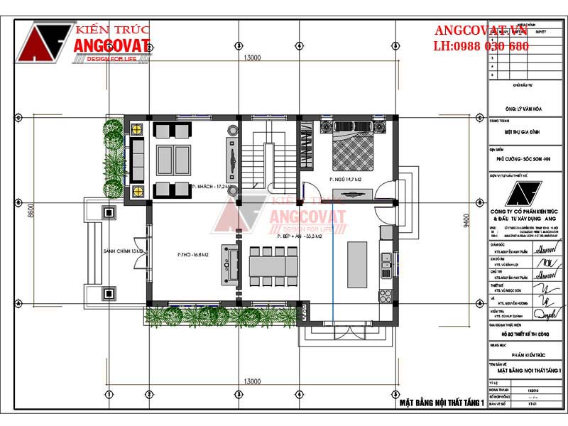 mặt bằng tầng 1 biệt thự 2 tầng 100m2 theo phong cách hiện đại với kiến trúc độc đáo ở sóc sơn