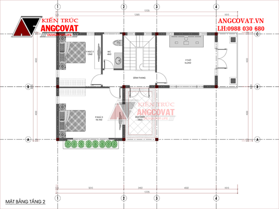 mặt bằng tầng 2 mẫu nhà 2 thiết kế nhà 2 tầng giá rẻ