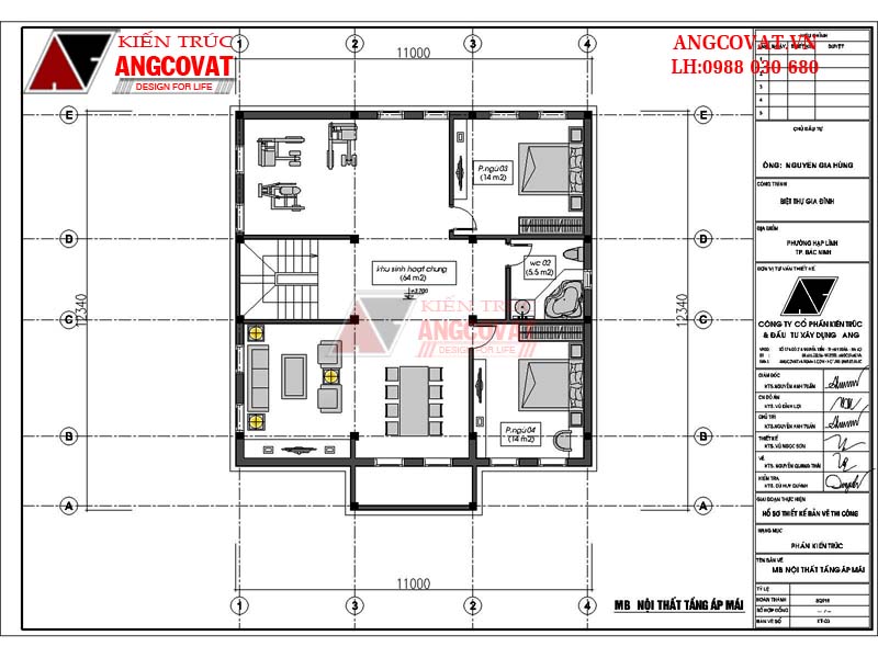 mặt bằng 2 mẫu nhà cấp 4 có gác lửng đẹp giá rẻ 3