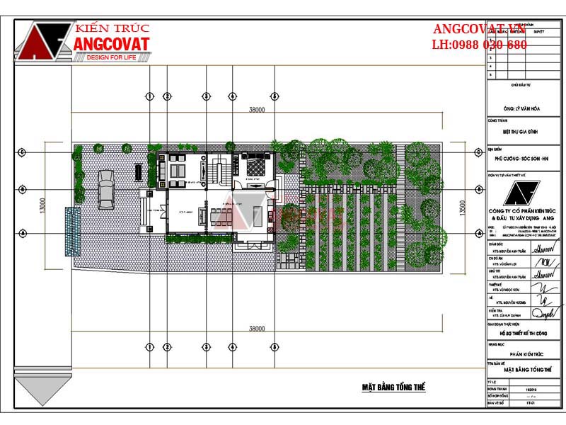 Tổng mặt bằng biệt thự 2 tầng 100m2 theo phong cách hiện đại với kiến trúc độc đáo ở sóc sơn