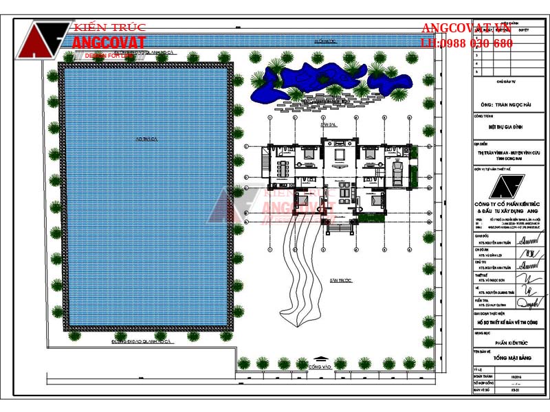 Mặt bằng tổng thể nhà cấp 4 4 phòng ngủ