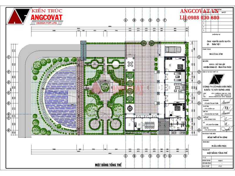 Thiết kế biệt thự nhà vườn 1 tầng mái thái 150m2 theo kiểu nhà ngang truyền thống