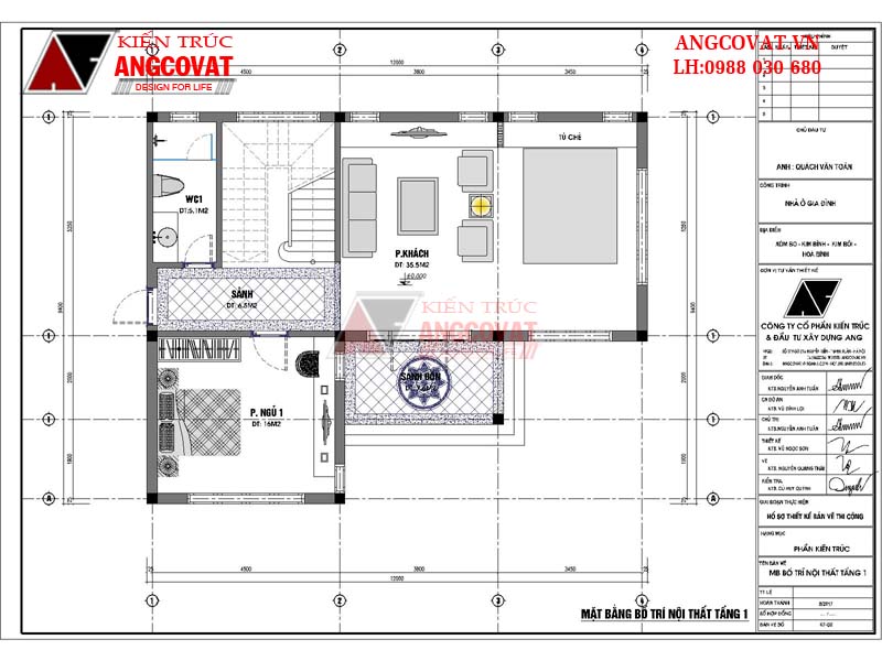 Phối cảnh 5: Mẫu nhà chữ l 2 tầng mái thái tiện nghi