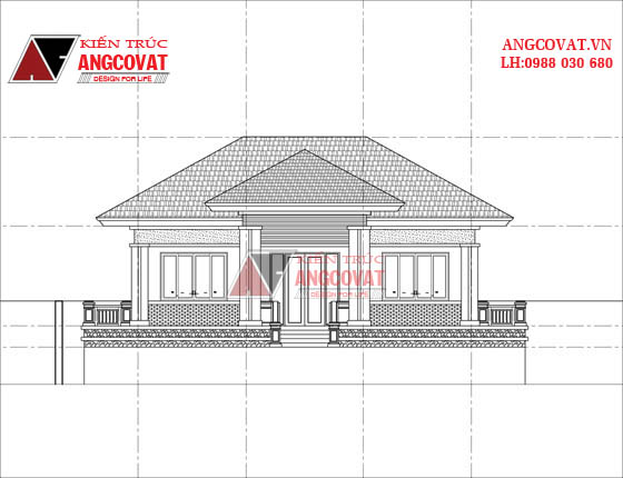 mẫu thiết kế nhà cấp 4 có 3 phòng ngủ mái thái đẹp ở nông thôn 5